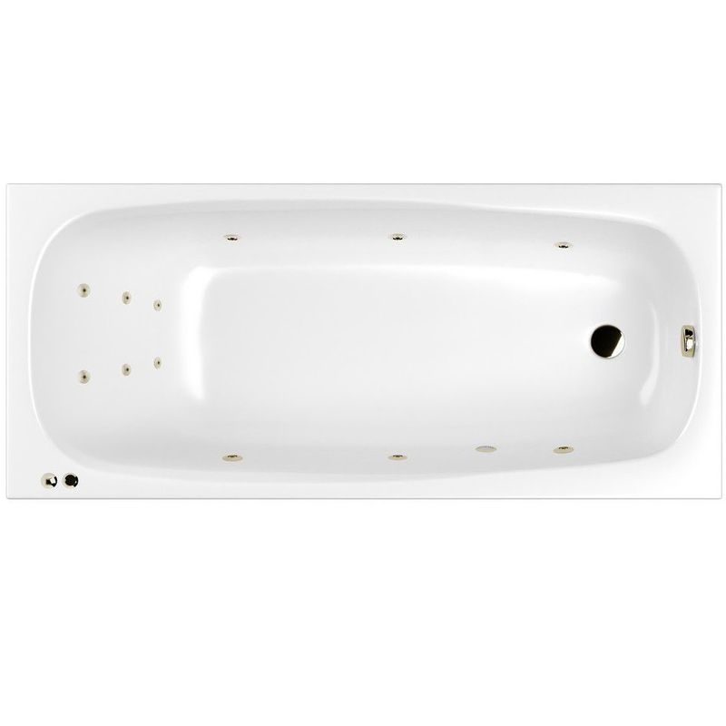 Ванна гидромассажная Whitecross Layla LINE 0102.180080.100.LINE.BR 180x80 (белый глянцевый, бронза), каркас, слив-перелив